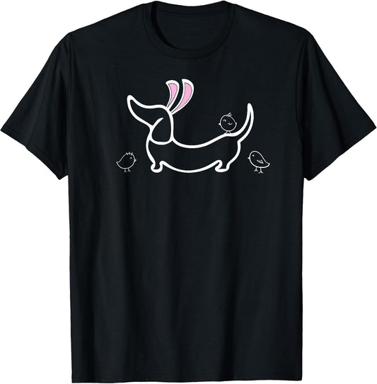 Easter Bunny Ears and Chicks Dachshund T-Shirt