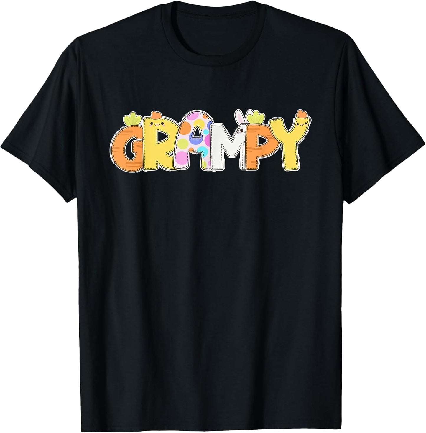 Chick Bunny Easter Eggs Grandpa Grampy T-Shirt