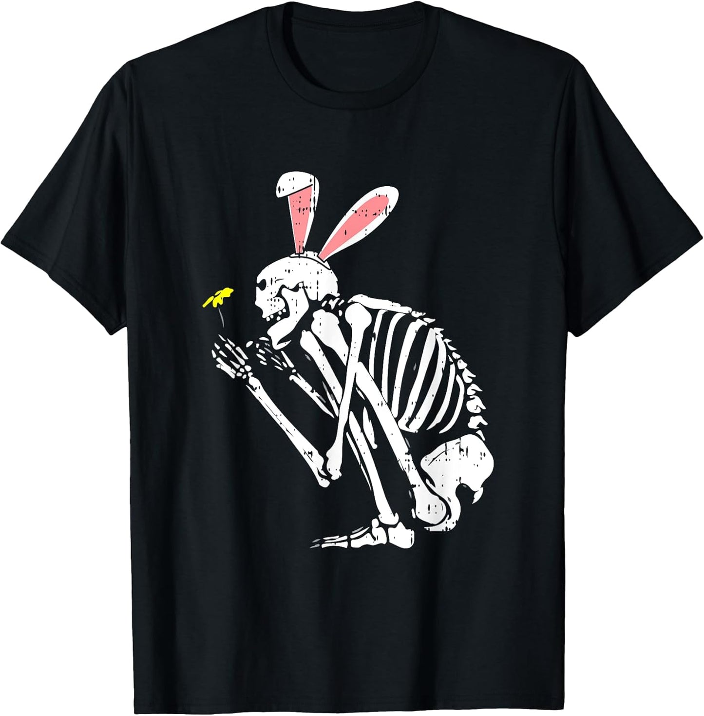 Skeleton Bunny Ears Easter Egg Hunting Bones Spring T-Shirt