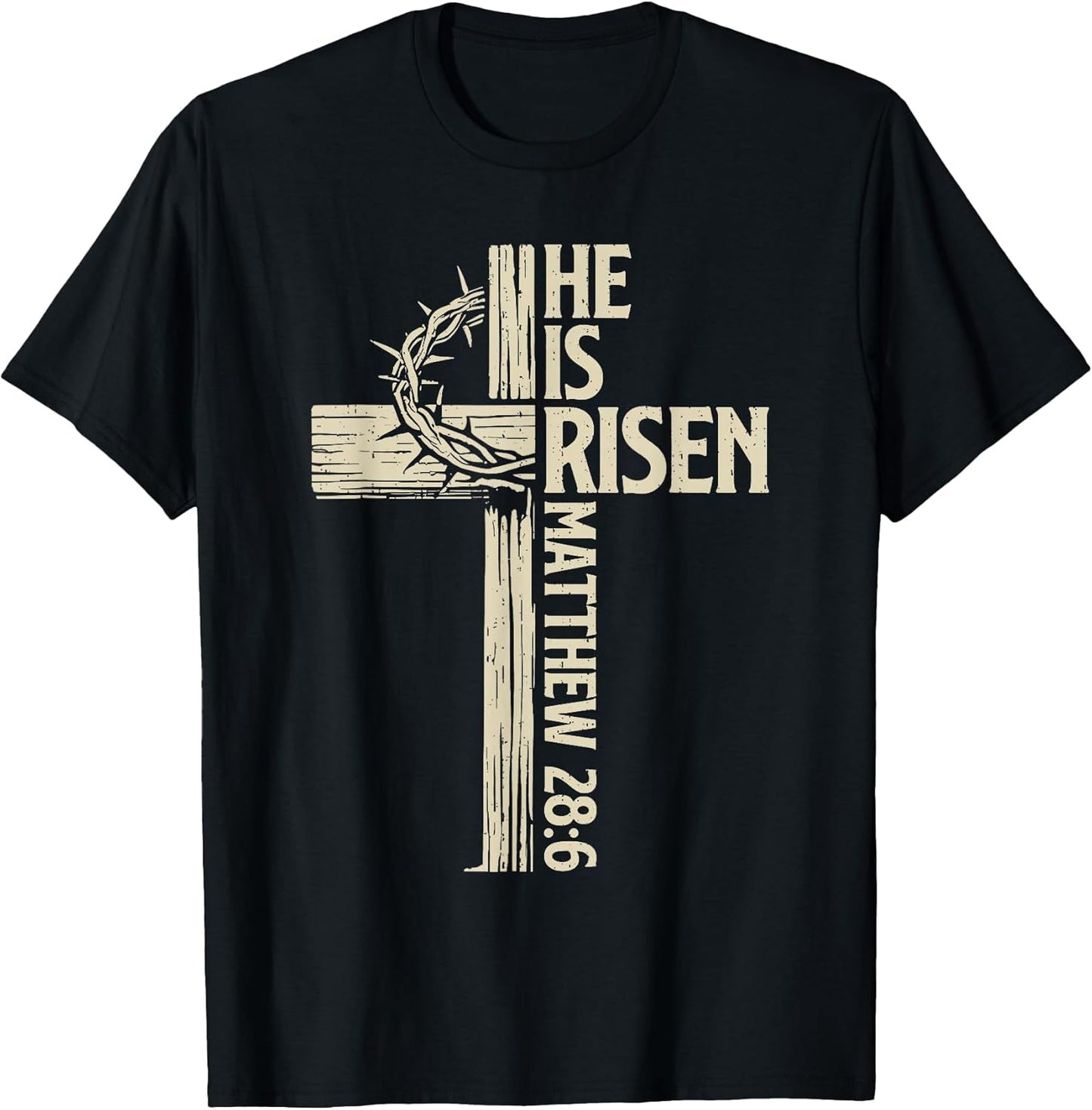 Easter Cross He is Risen Jesus Christian Religious Men Women T-Shirt