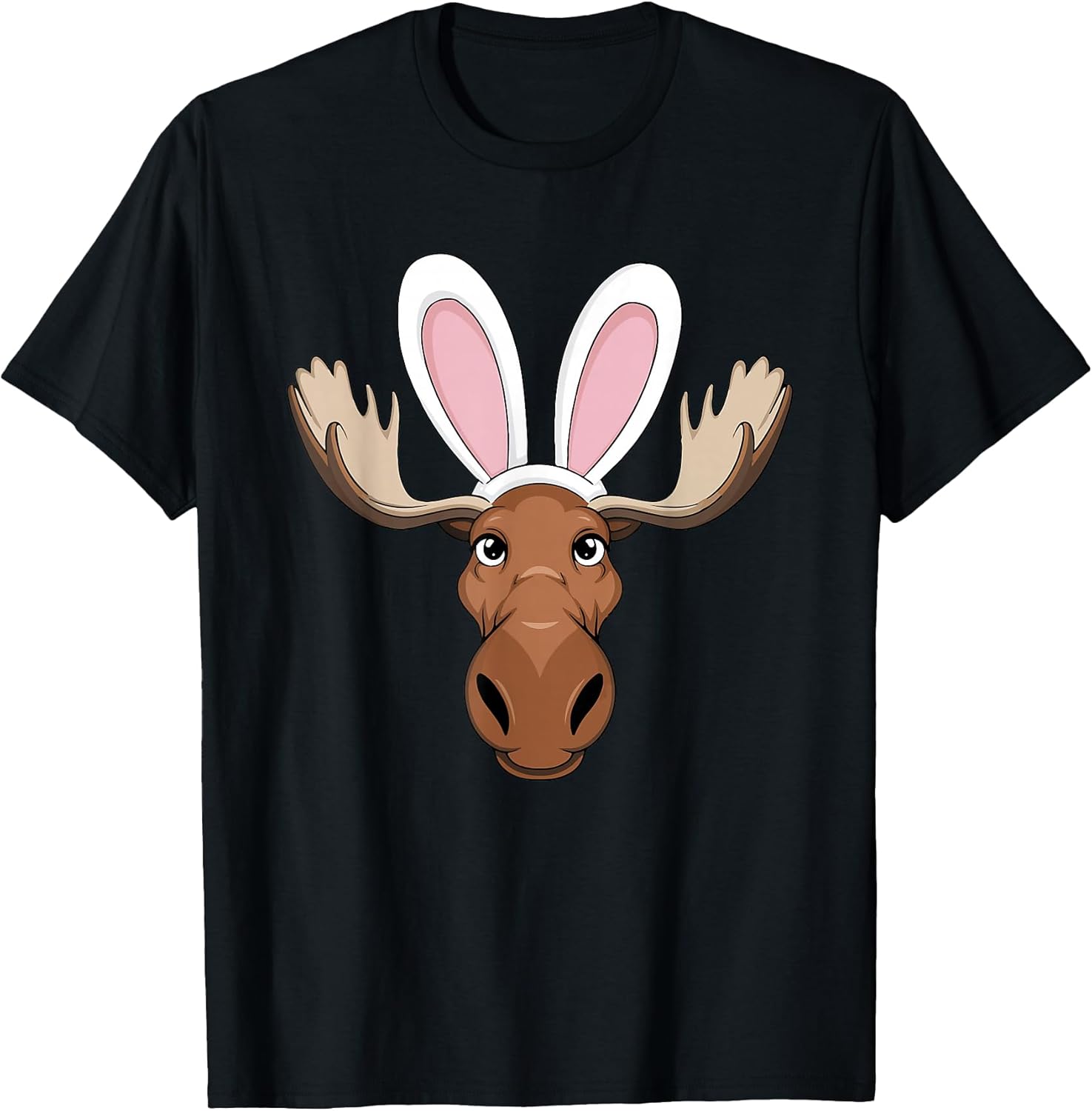 Moose with Bunny Ears Funny Easter Kids Boys Girls & Adults T-Shirt