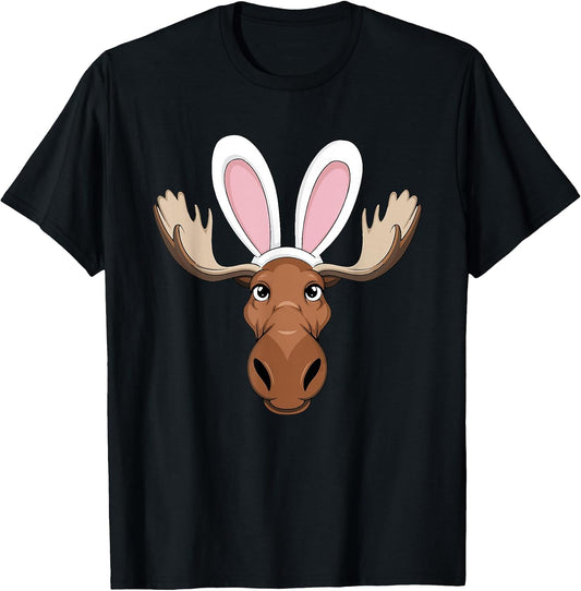 Moose with Bunny Ears Funny Easter Kids Boys Girls & Adults T-Shirt