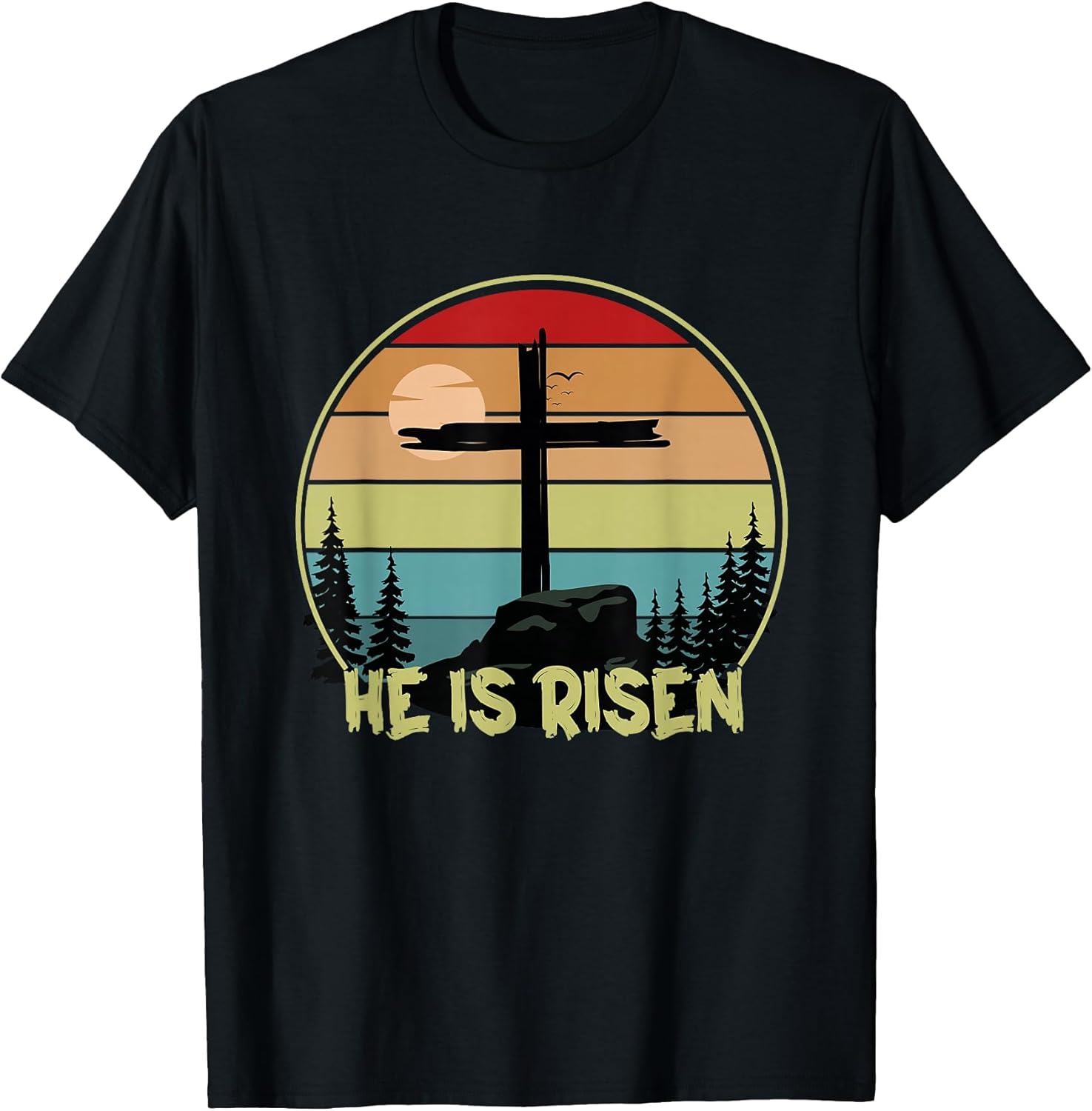 He is Risen Retro Vintage Happy Easter Day T-Shirt