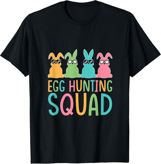 Womens Egg Hunting Squad Crew Family Happy Easter Bunny T-Shirt