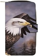 Bald Eagle Wallets for Women Large Capacity Credit Card Holder Ladies Phone Clutch PU Leather Travel Purse