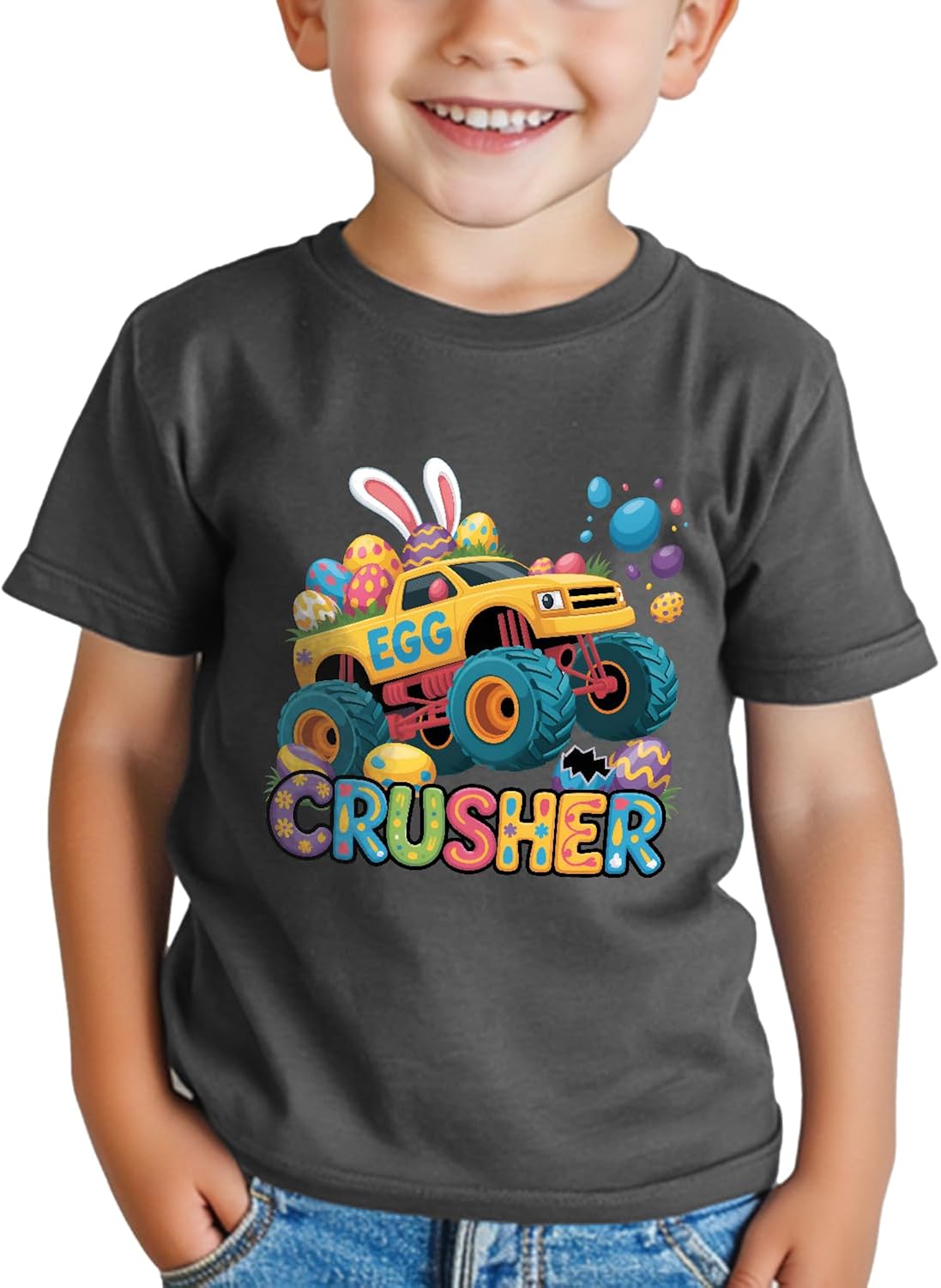 Boys Easter Shirt for Toddler Girls Kids Easter T-Shirts Tops Funny Bunny Graphic Tee Short Sleeve 2-8Y