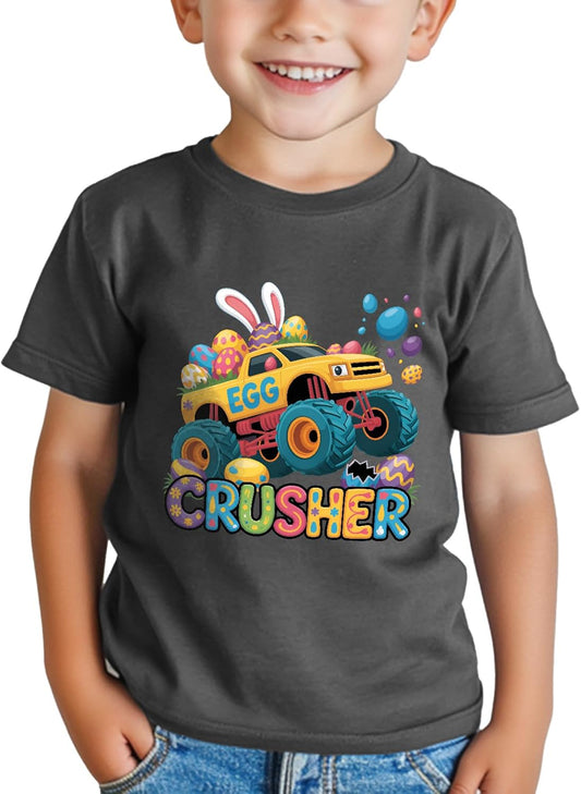Boys Easter Shirt for Toddler Girls Kids Easter T-Shirts Tops Funny Bunny Graphic Tee Short Sleeve 2-8Y
