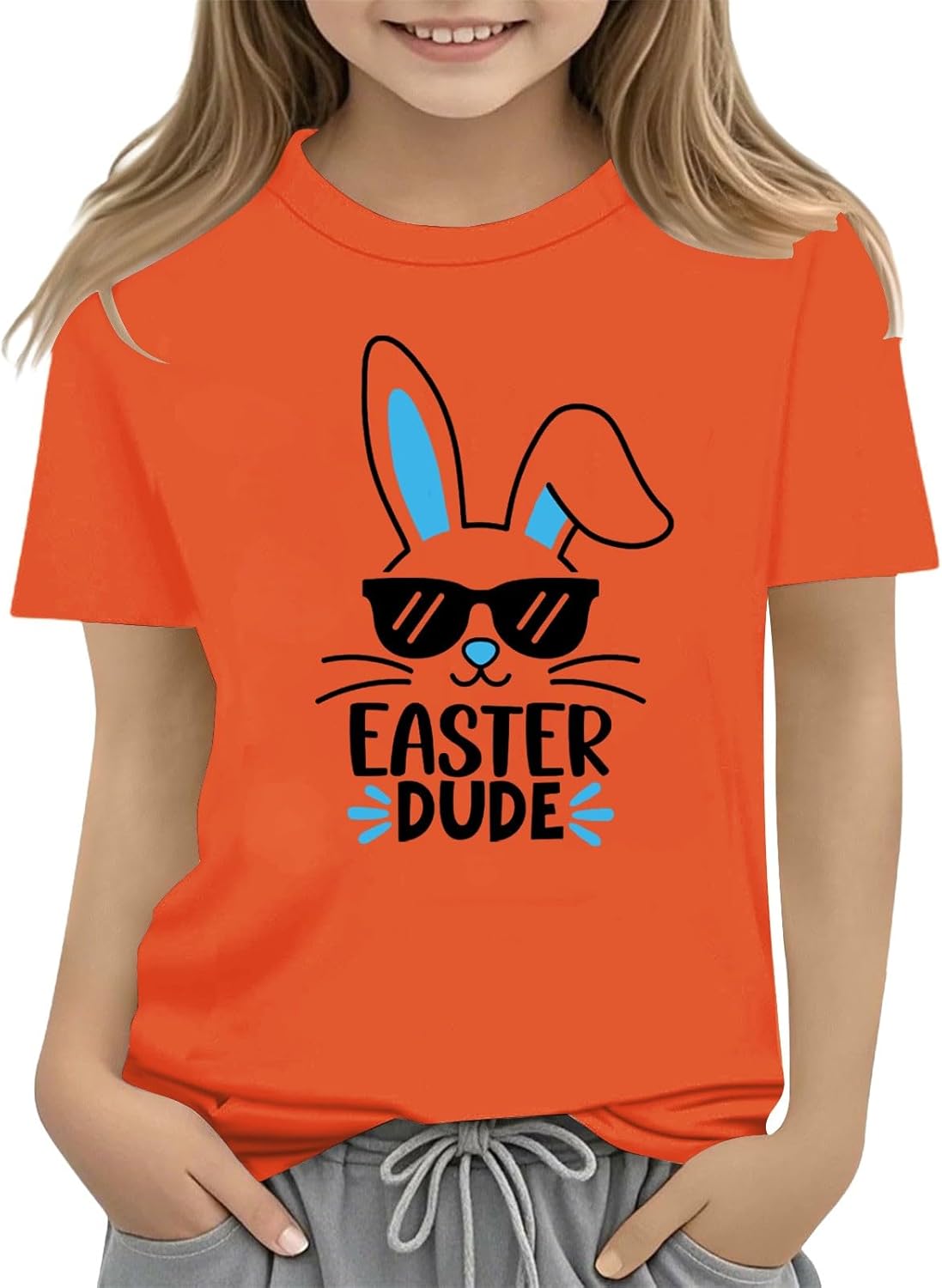 Teen Girls Easter T Shirts Cute Dinosaur Egg Short Sleeve Shirts Tops Kids Loose Fit Graphic T-Shirts Basic Clothes