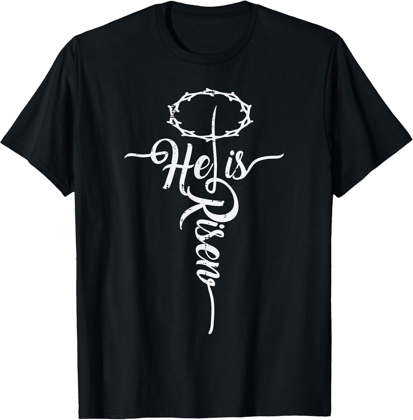 He is Risen Cross Jesus Religious Easter Day Christians T-Shirt Small