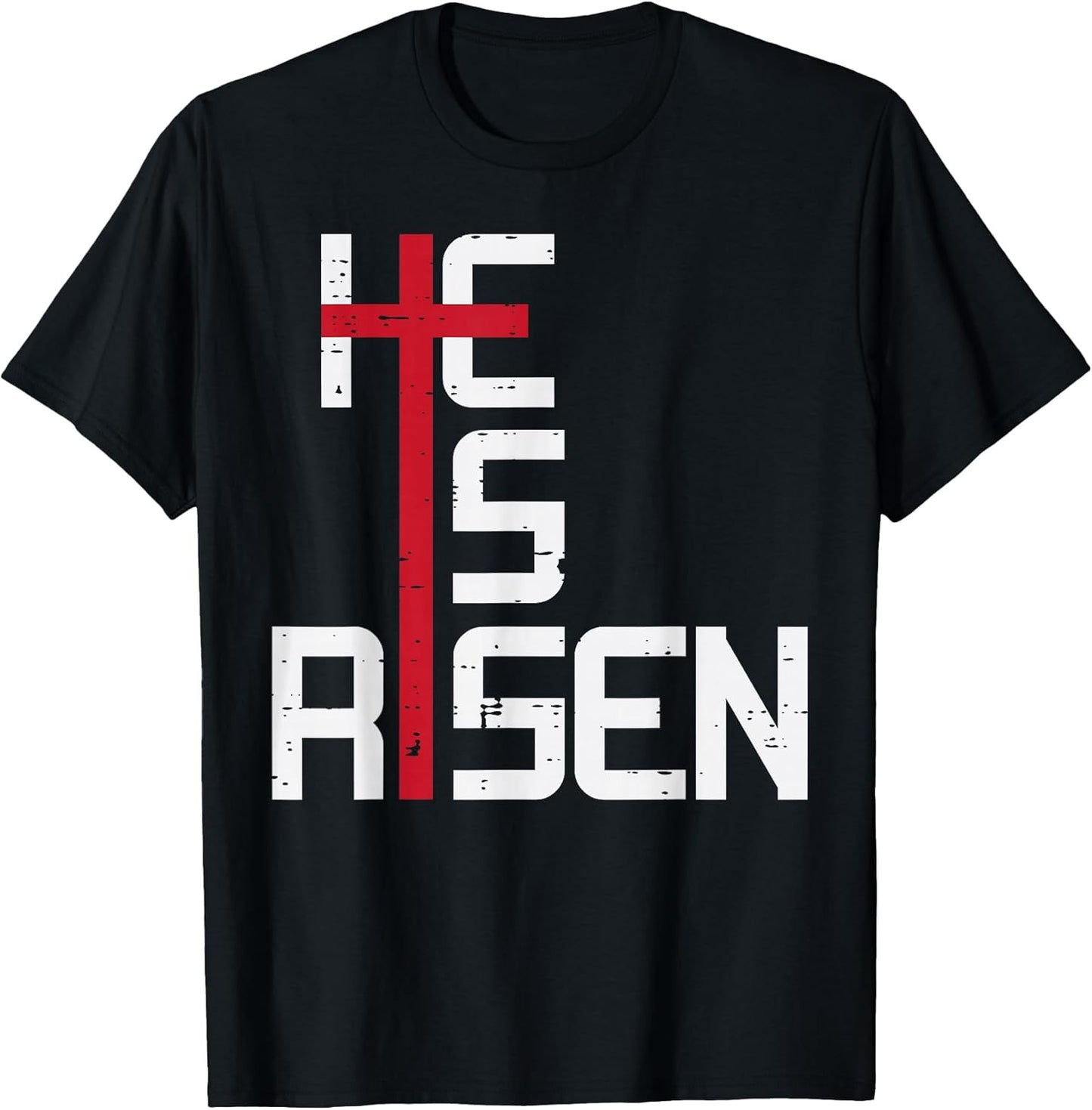 He is Risen Cross Jesus Easter Christian Religious Men Teens T-Shirt Small