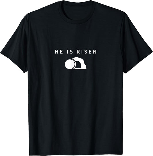 Minimalism Religious Christian Easter Jesus He is Risen T-Shirt