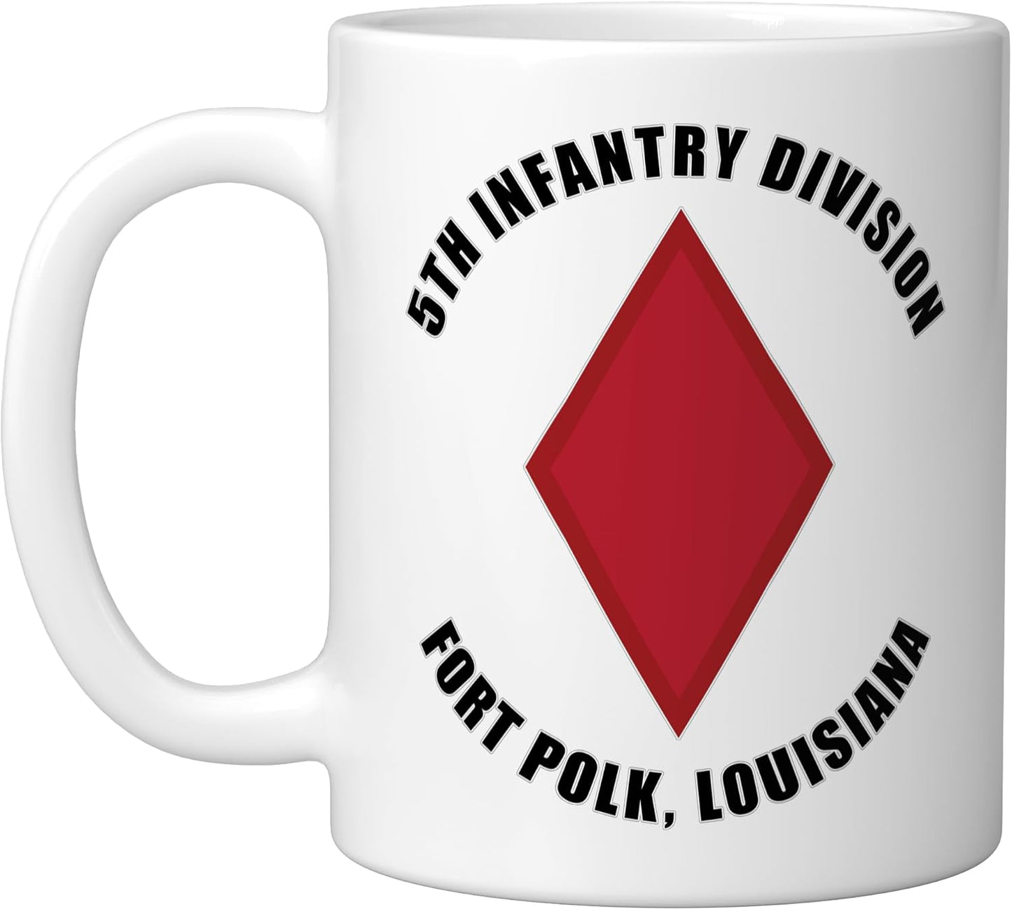 5th Infantry Division Fort Polk Louisiana Emblem Veteran Ceramic Mug, White