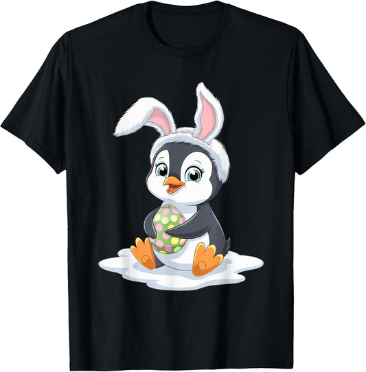 Easter Penguin Bunny's Ears Cute Holiday Design T-Shirt