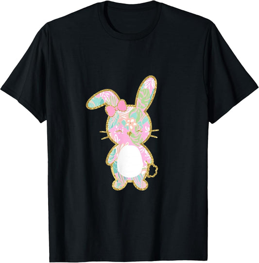 Preppy Bunny Pastel Palm Beach Easter Aesthetic T-Shirt