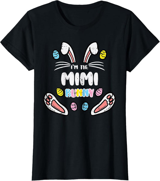 Mimi Bunny Easter Matching Family Rabbit Grandma Nana Women T-Shirt
