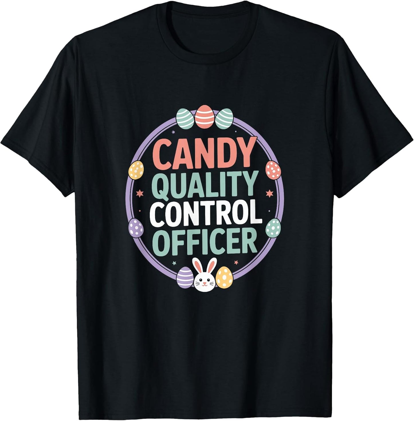 Candy Control Officer Easter Bunny Eggs Spring Cute Pastel T-Shirt