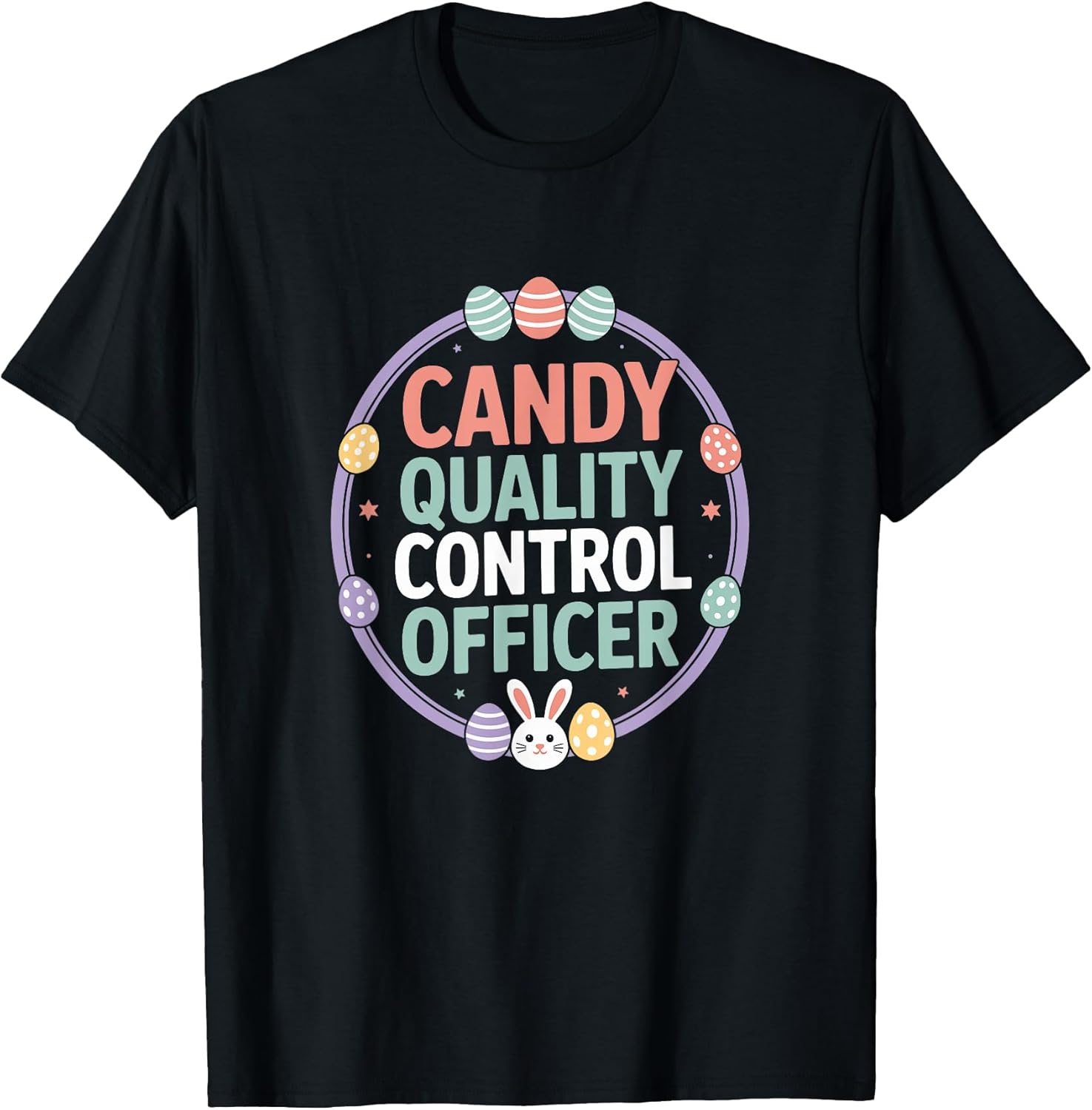 Candy Control Officer Easter Bunny Eggs Spring Cute Pastel T-Shirt
