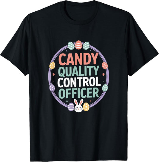 Candy Control Officer Easter Bunny Eggs Spring Cute Pastel T-Shirt