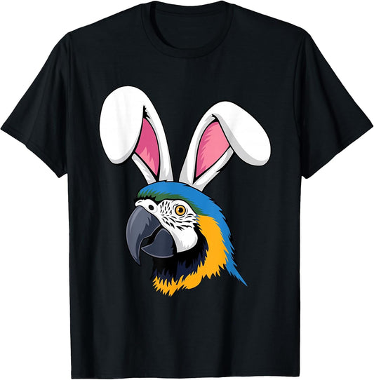 Parrot with Bunny Ears Funny Easter Kids Boys Girls Adults T-Shirt