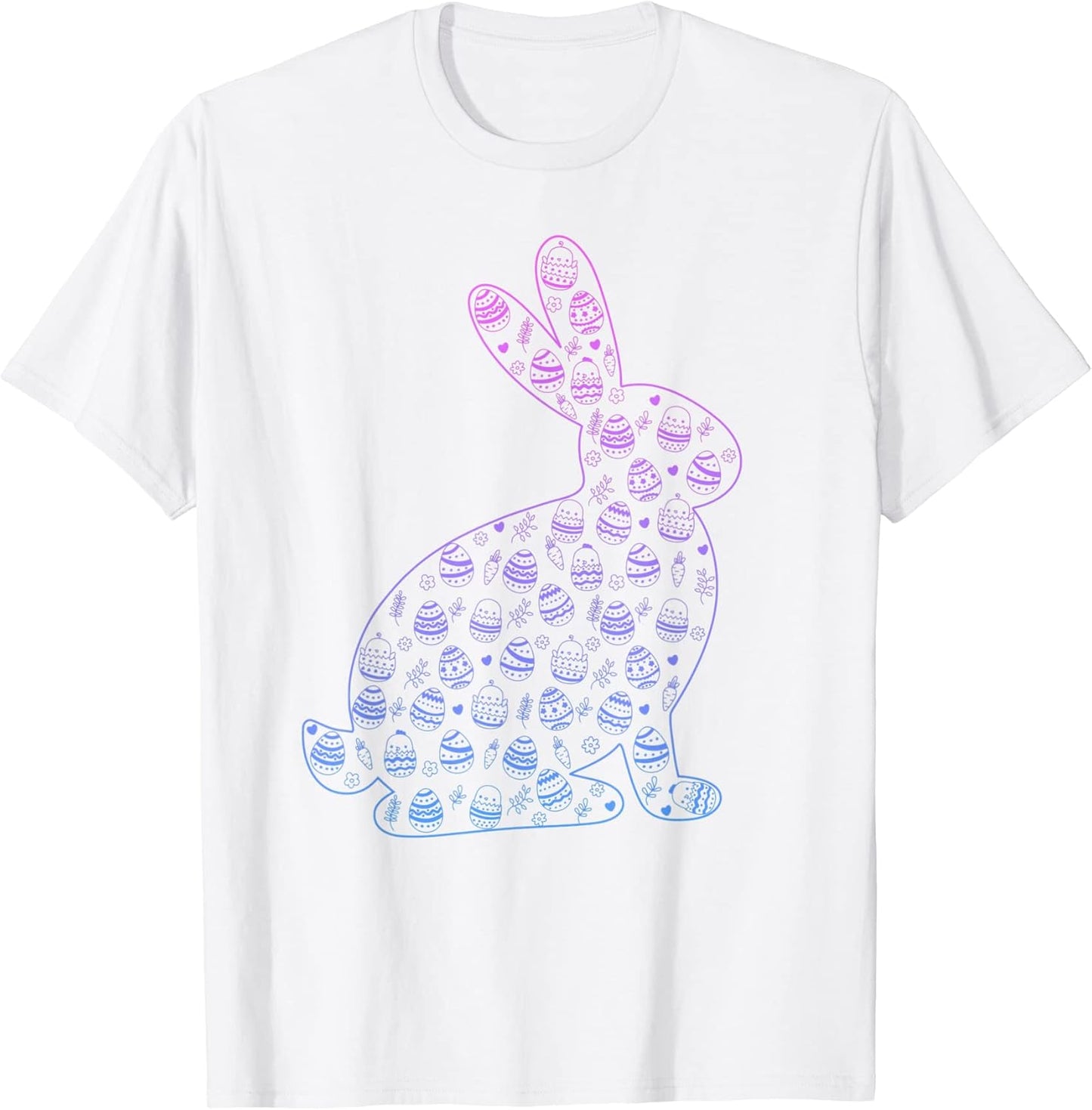 Pastel Easter Soft Bunny Eggs Easter Day Gradient Rabbit T-Shirt