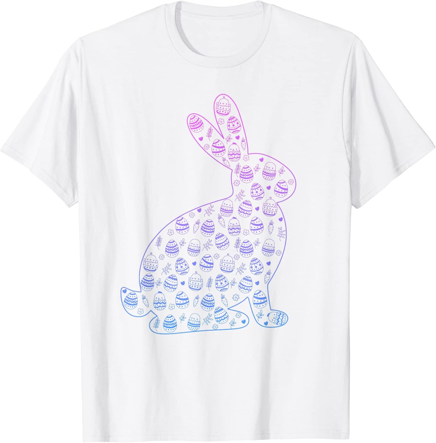 Pastel Easter Soft Bunny Eggs Easter Day Gradient Rabbit T-Shirt