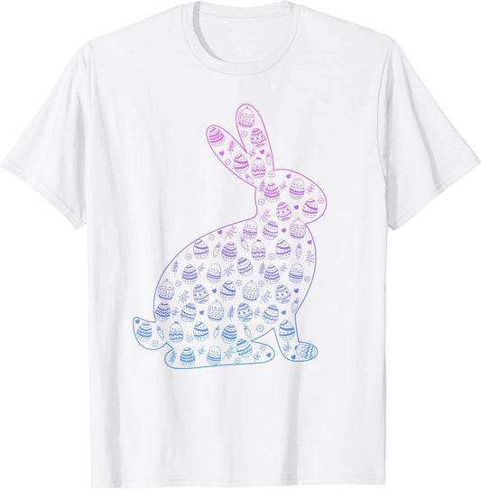 Pastel Easter Soft Bunny Eggs Easter Day Gradient Rabbit T-Shirt
