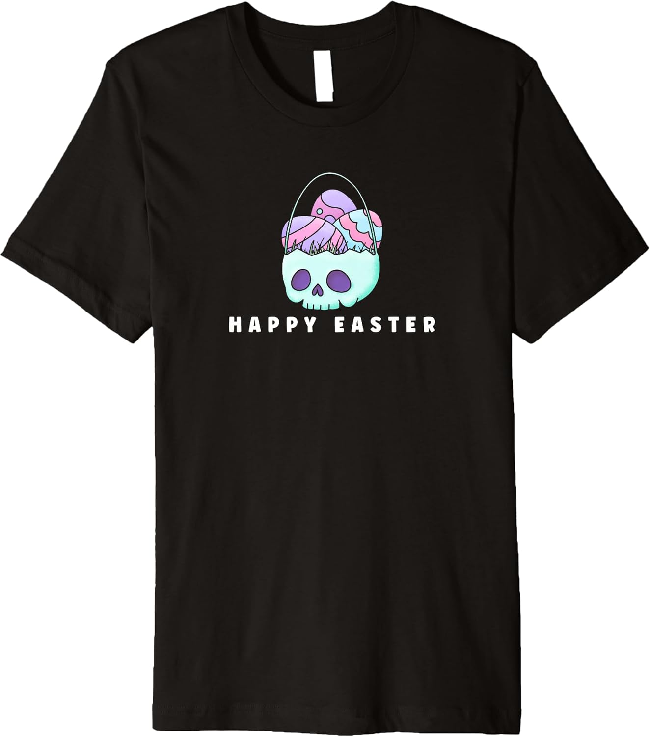 Happy Easter Skull Pastel Egg Basket Premium T-Shirt