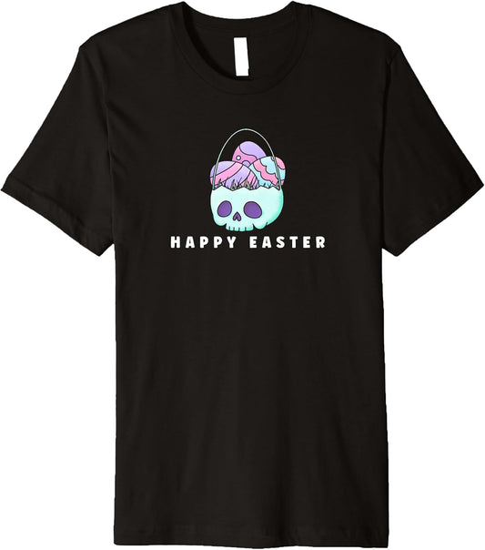 Happy Easter Skull Pastel Egg Basket Premium T-Shirt