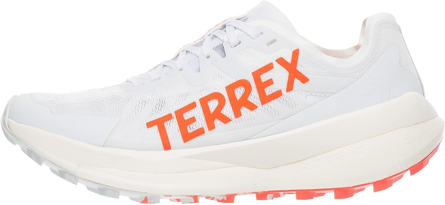 Womens Terrex Agravic Speed Trail Running Sneakers Shoes - Orange, White