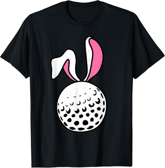Golf Ball Happy Bunny Easter Ears Golfing Men Boys Kids T-Shirt
