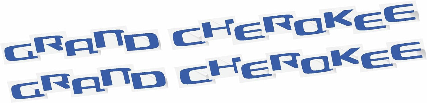 2017-2020 Grand Cherokee Door Emblem Overlay Decal Stickers - (Color: Reflective Blue)