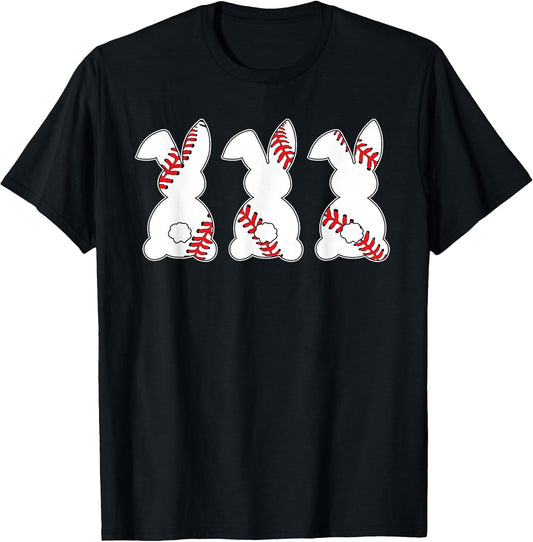 Funny Baseball Sports Easter Bunny Rabbits Easter Day T-Shirt
