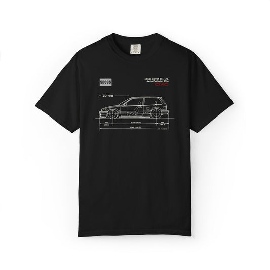 Vintage 1991 Honda Civic Blueprint Tee
