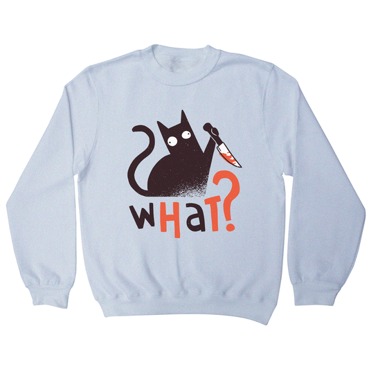 Murder cat funny scary sweatshirt