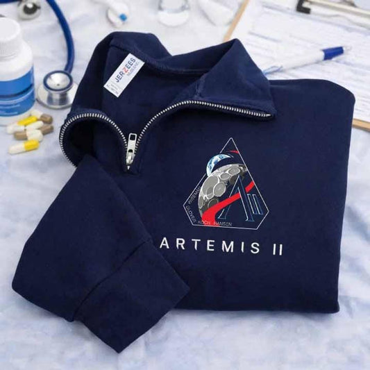 NASA Artemis II Mission Logo Quarter Zip Sweatshirt