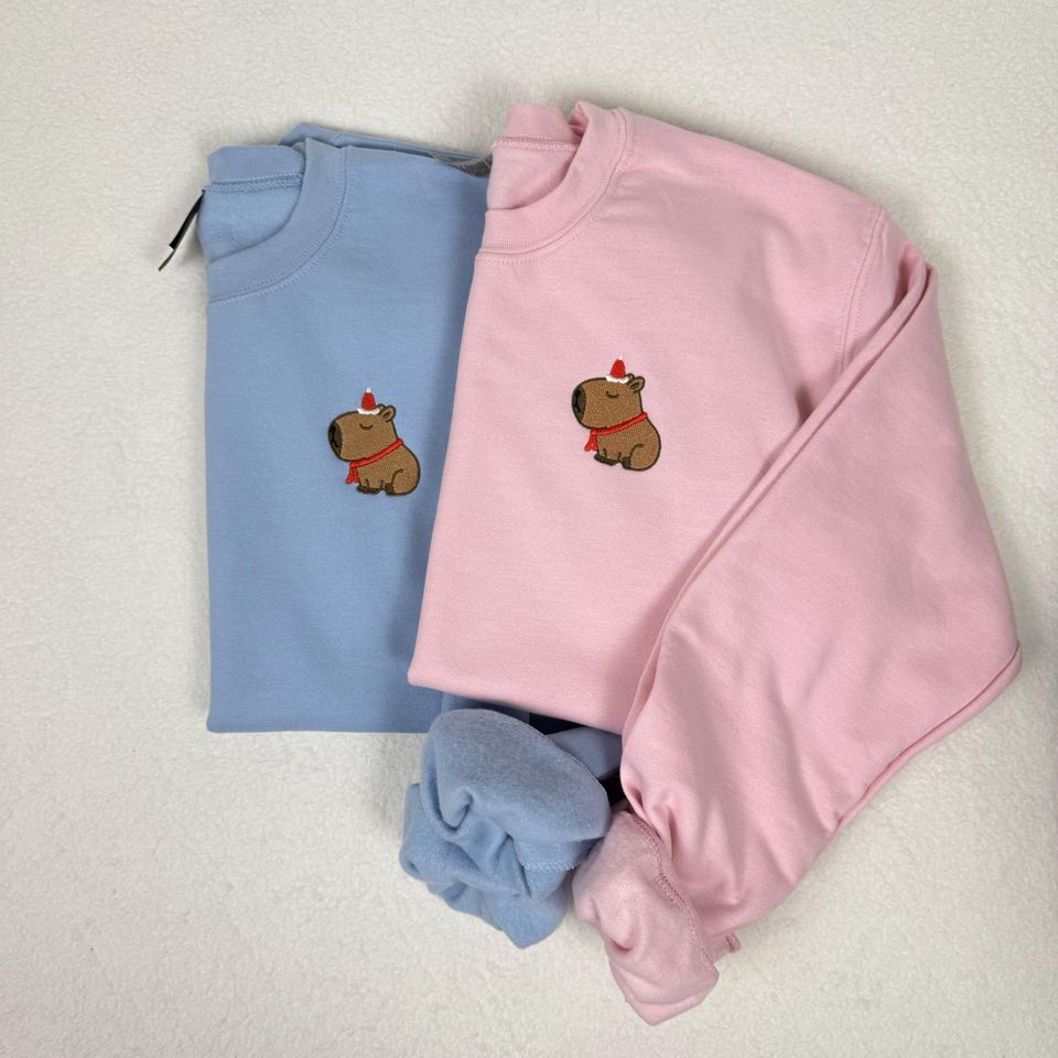 Christmas Capybaras Gildan Sweatshirt Embroidered