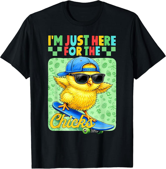 I'm Just Here for The Chick Cute Easter for Kid Boys Toddler T-Shirt