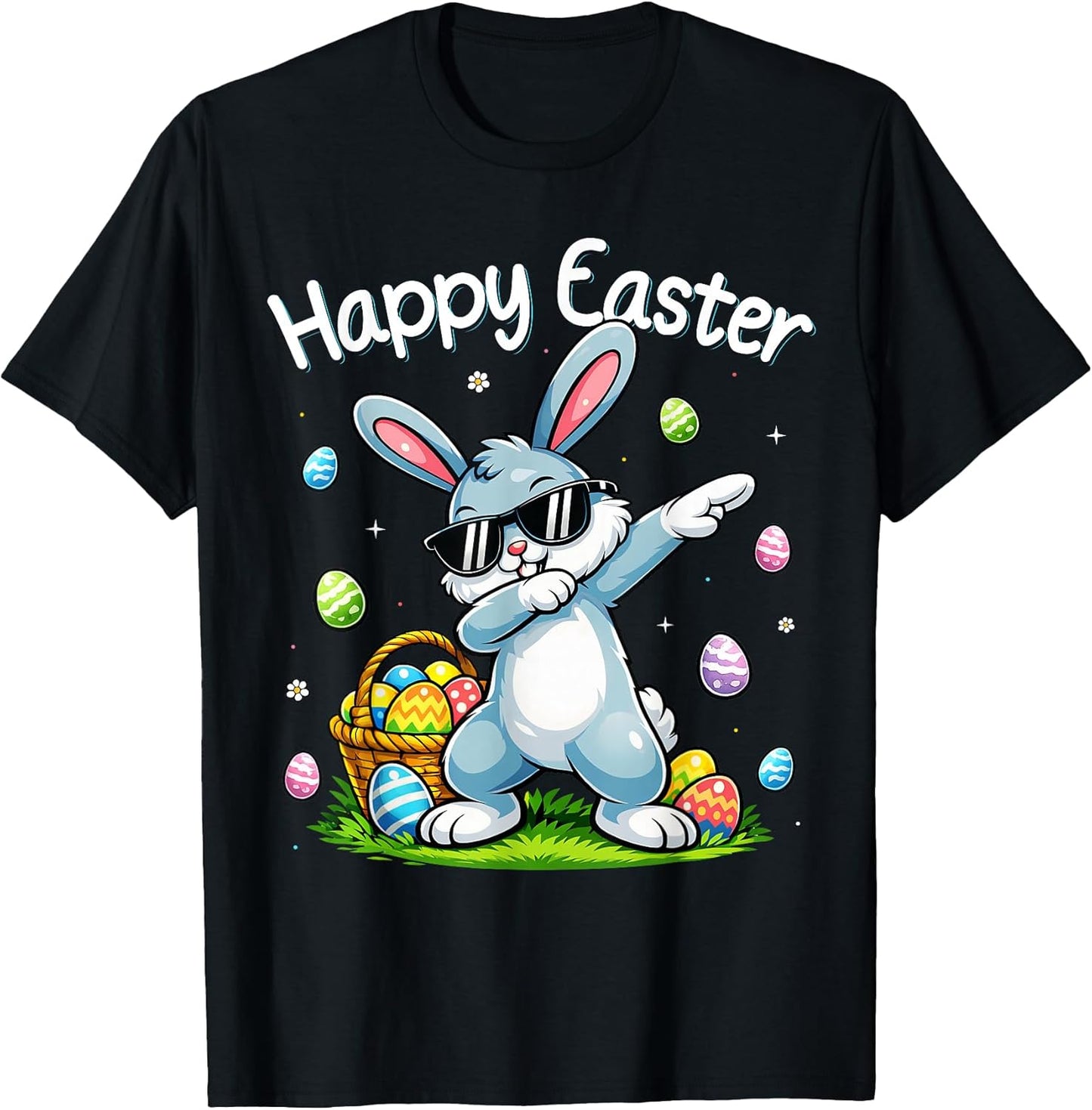 Funny Dabbing Bunny Easter Happy Easter for Boys Girls Kids T-Shirt
