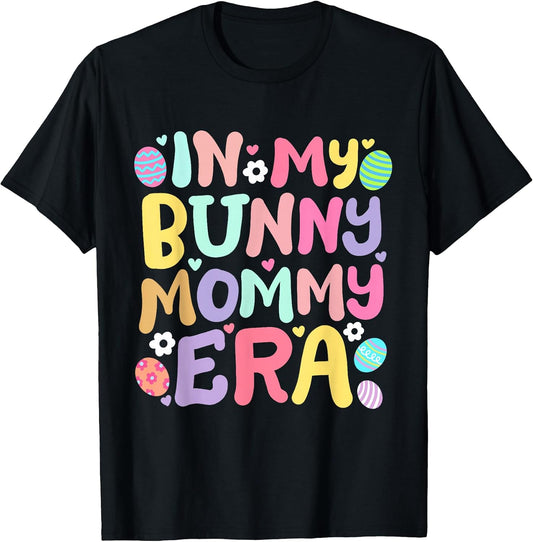 In My Bunny Mommy Era Retro Groovy Easter Family Matching T-Shirt