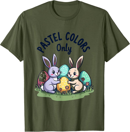 Pastel Colors Only Long Sleeve Easter Design T-Shirt