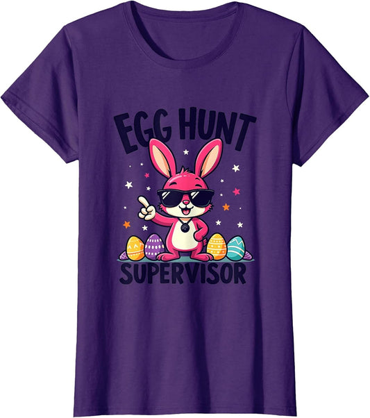 Egg Hunt Supervisor Funny Easter Design T-Shirt