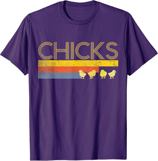 Funny Retro Striped Easter Chicks Shirt Chick Baby Chicken T-Shirt