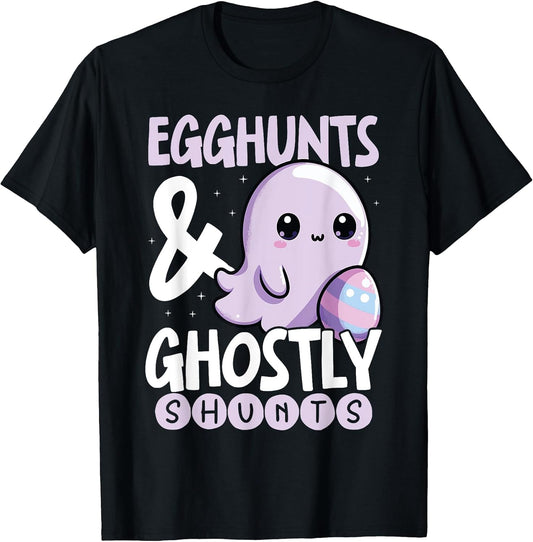 Egg Hunts and Ghostly Shunts Cute Ghost Easter T-Shirt
