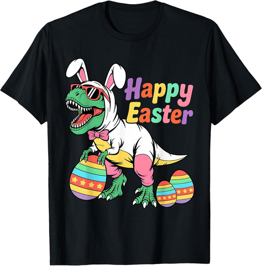 Happy Eastrawr T Rex Dinosaur Easter Bunny Day Egg Boys Kids T-Shirt