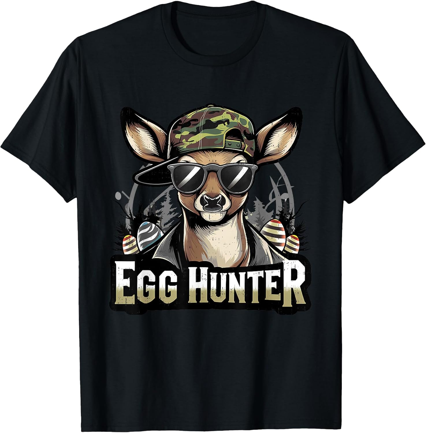 Easter Egg Hunter Camo Funny Hunting Boys Girls Kids Toddler T-Shirt