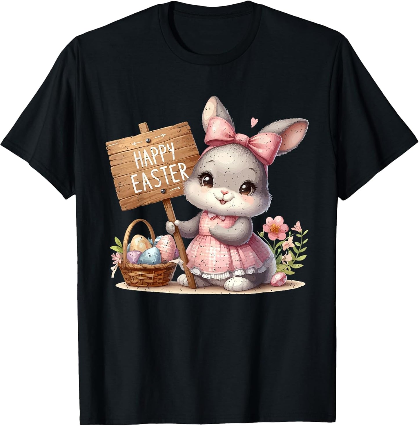 Bunny Egg Hunt Happy Easter Cute Spring Christian Holiday T-Shirt