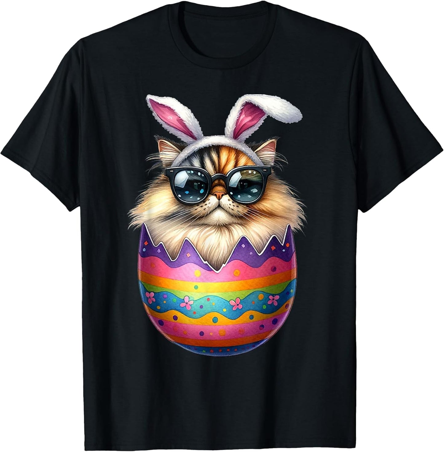 Cat Lover Easter Egg Happy Easter Bunny Ears T-Shirt