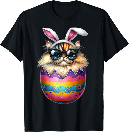 Cat Lover Easter Egg Happy Easter Bunny Ears T-Shirt