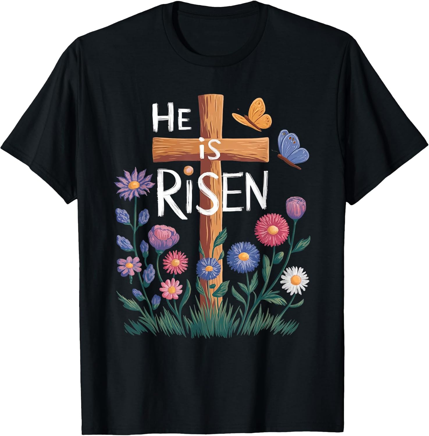 He Is Risen Jesus Floral Christian Easter T-Shirt