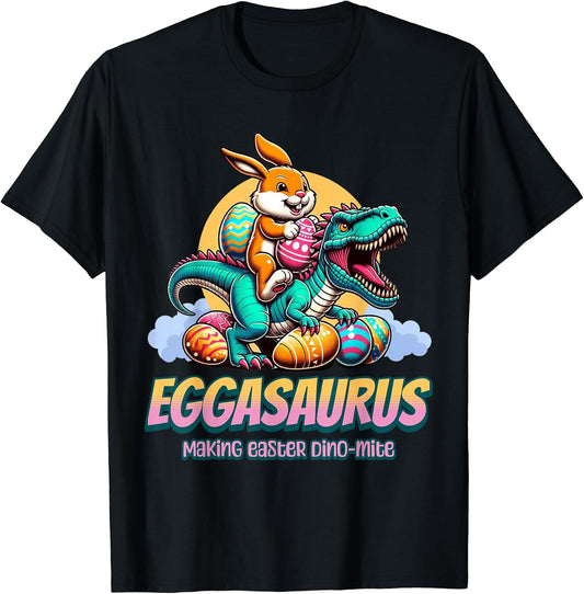 Cute Easter Eggasaurus Dinosaur Easter Bunny Tees